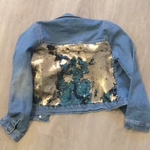 Children’s  10-12 Jean jacket with sequin panel